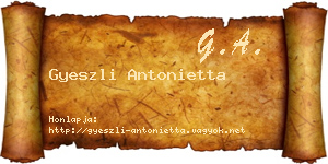 Gyeszli Antonietta névjegykártya